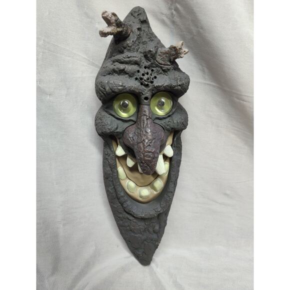 Vtg Halloween Tree Face Screaming Motion Activated Light Up Animated Sun Hill - Picture 1 of 7
